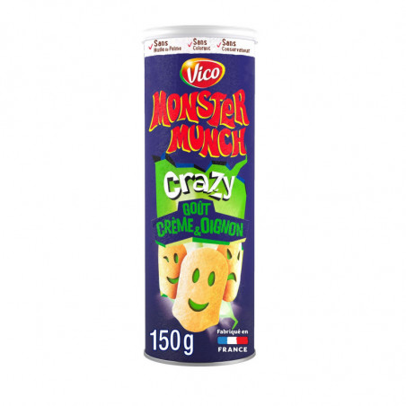 VICO - Monster Munch Chips tuiles goût crème et oignon - boite de 150 g Sonico.fr