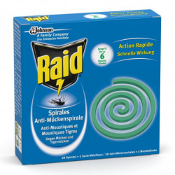 RAID - Spirales contre les Moustiques et les Moustiques Tigres - paquet de 10 spirales Sonico.fr