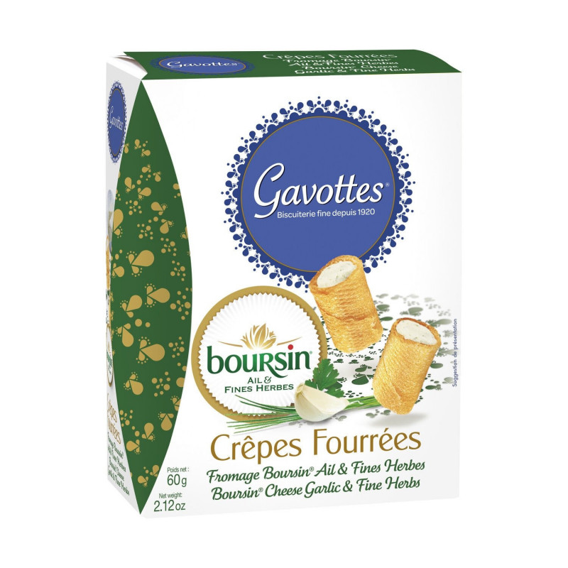 GAVOTTES - Crêpes fourrées Boursin Biscuits apéritifs - paquet de 60 g  Sonico.fr