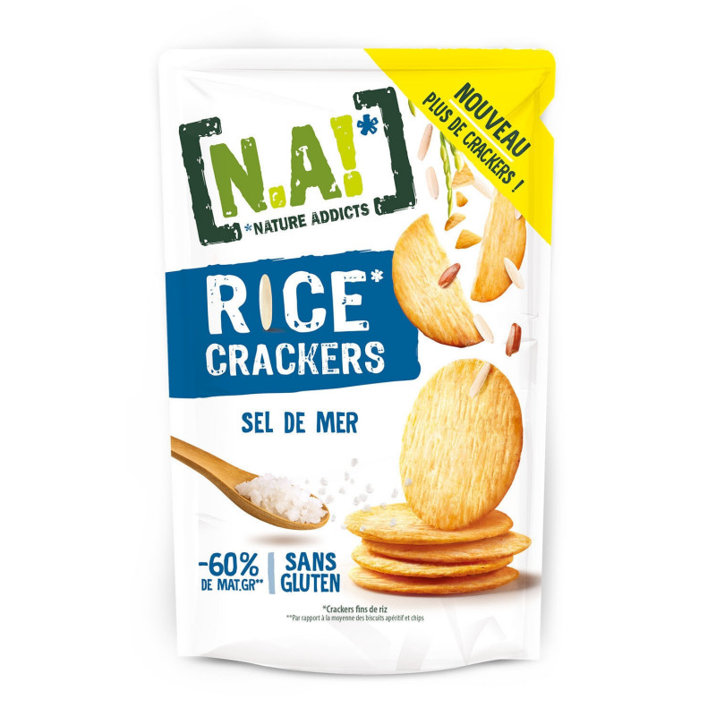 N.A! - Rice Crackers Crackers de riz sel de mer Biscuits apéritifs - sachet de 85 g Sonico.fr