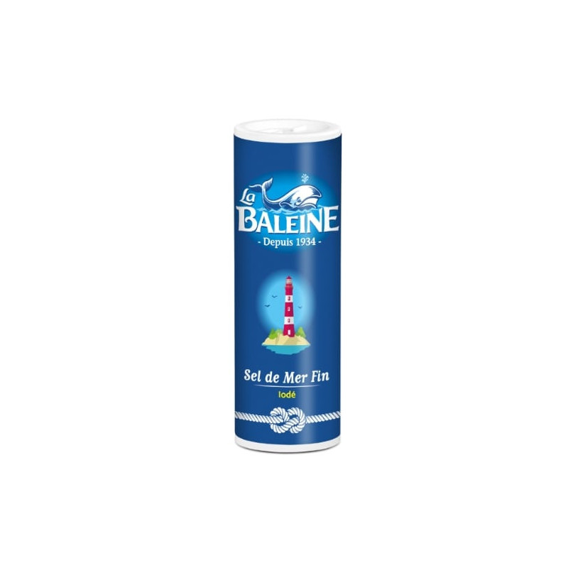 LA BALEINE - Salière Bleu - Sel Fin iodé et fluoré - 250 g Sonico.fr