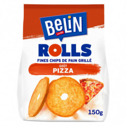 BELIN - Rolls fines chips de pain grillé goût pizza Biscuits apéritifs - sachet de 150 g  Sonico.fr