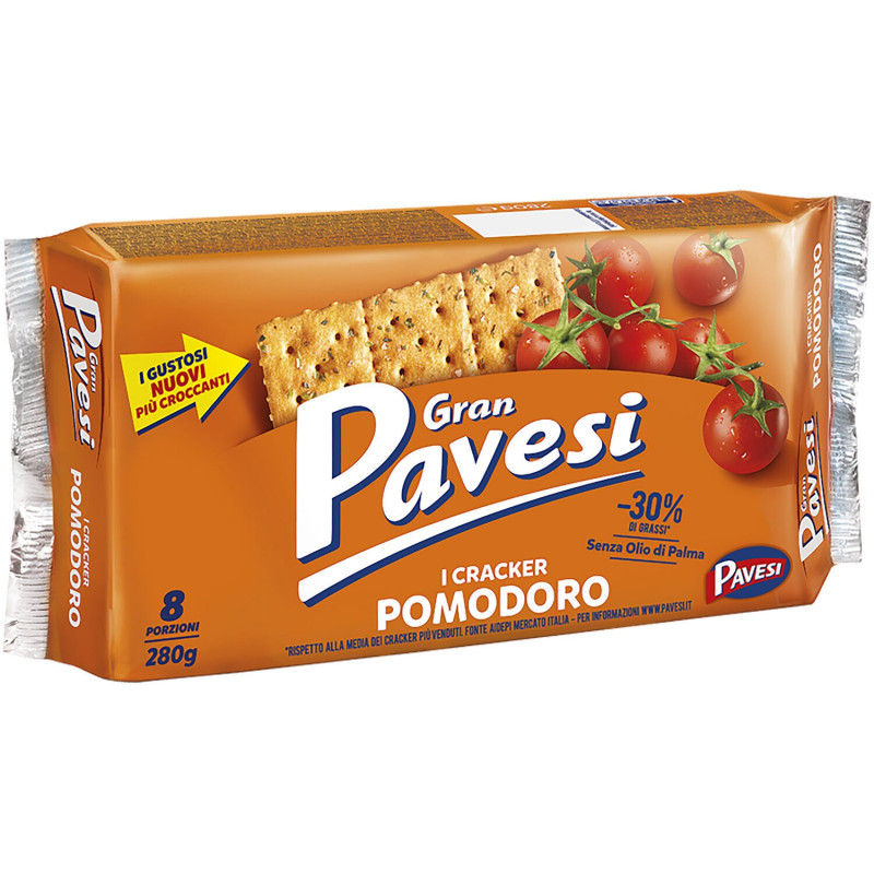 PAVESI - Gran Pavesini Crackers Pomodoro Tomates Biscuits apéritifs - boite de 280 g Sonico.fr