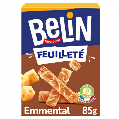 BELIN - Feuilleté à l'Emmental Biscuits apéritifs Crackers - boîte de 85 g Sonico.fr