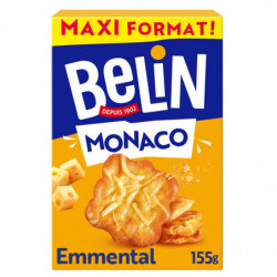 BELIN - Monaco Emmental Biscuits apéritifs Crackers - boîte de 155 g Sonico.fr