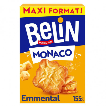 BELIN - Monaco Emmental Biscuits apéritifs Crackers - boîte de 155 g Sonico.fr