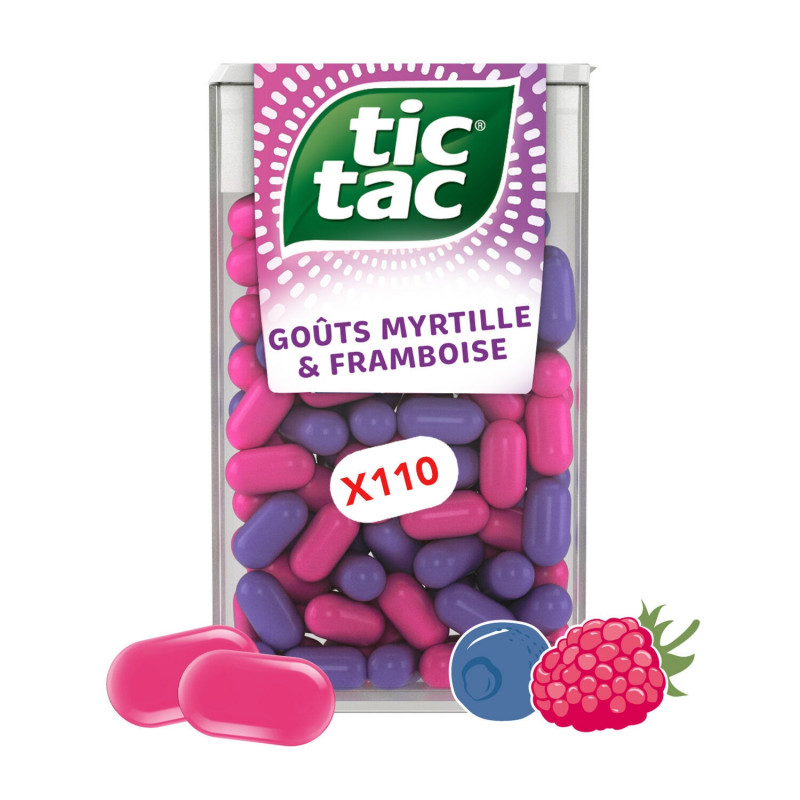 TIC TAC - Bonbons Myrtille Framboise - boite de 54 g Sonico.fr