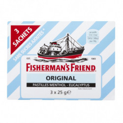 FISHERMAN'S FRIEND - Original Sans Sucres Bonbons Menthol Eucalyptus - boite de 75 g Sonico.fr