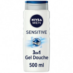 NIVEA MEN - Sensitive Gel douche 3 en 1 extrait de bambou - flacon de 250 ml Sonico.fr