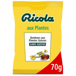 RICOLA - aux Plantes Bonbons Suisse aux Plantes Sans Sucres - paquet de 70 g Sonico.fr