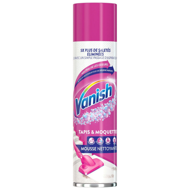 VANISH - Mousse Nettoyante Tapis Moquettes - bombe de 600 ml Sonico.fr