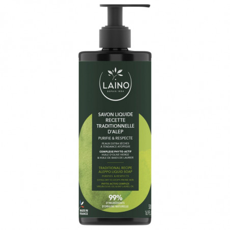 LAINO - Savon Liquide Recette Traditionnelle d'Alep - pompe de 500 ml Sonico.fr