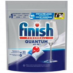 FINISH - Powerball Quantum All In 1 Tablettes lave-vaisselle - paquet de 33 capsules Sonico.fr