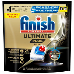 FINISH - Powerball Ultimate Plus All In 1 Tablettes lave-vaisselle - paquet de 25 capsules Sonico.fr