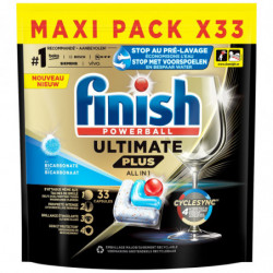 FINISH - Powerball Ultimate Plus All In 1 Tablettes lave-vaisselle - sachet de 33 tablettes Sonico.fr