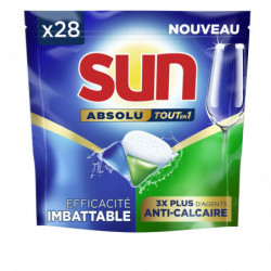 SUN - Absolu Tout En 1 Tablettes Lave-Vaisselle - paquet de 28 tablettes Sonico.fr