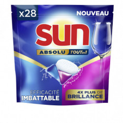 SUN - Absolu Tout En 1 Tablettes Lave-Vaisselle - paquet de 28 tablettes Sonico.fr