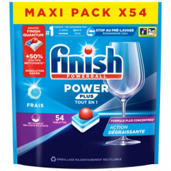 FINISH - Frais Power Plus Tout en 1 Tablettes lave-vaisselle - sachet de 54 tablettes Sonico.fr