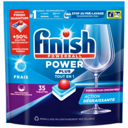 FINISH - Frais Power Plus Tout en 1 Tablettes lave-vaisselle - sachet de 35 tablettes Sonico.fr