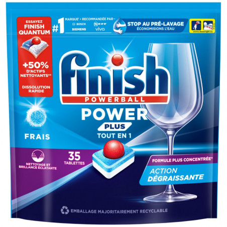 FINISH - Frais Power Plus Tout en 1 Tablettes lave-vaisselle - sachet de 35 tablettes Sonico.fr