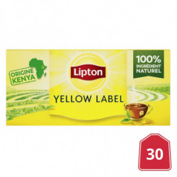 LIPTON - Thé noir Yellow Label - boîte de 30 sachets - 48 g Sonico.fr