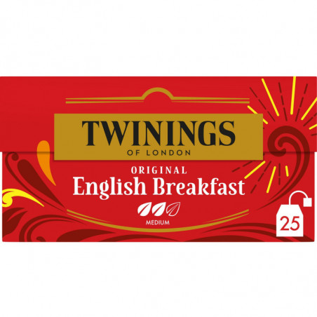 TWININGS - Thé noir Original English Breakfast - boite de 25 sachets Sonico.fr