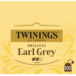 TWININGS - Thé noir Original Earl Grey - boite de 100 sachets Sonico.fr