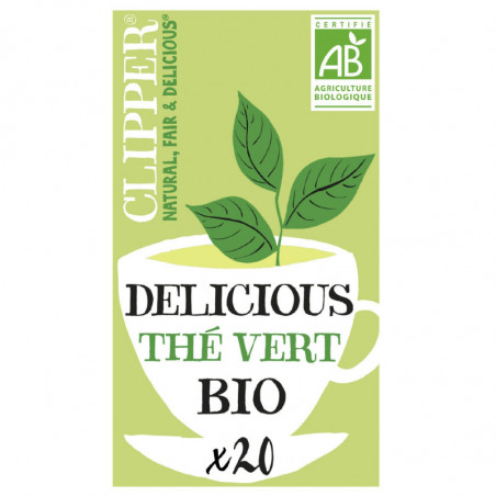 CLIPPER - Thé vert Bio Delicious - boite de 20 sachets - 35 g Sonico.fr