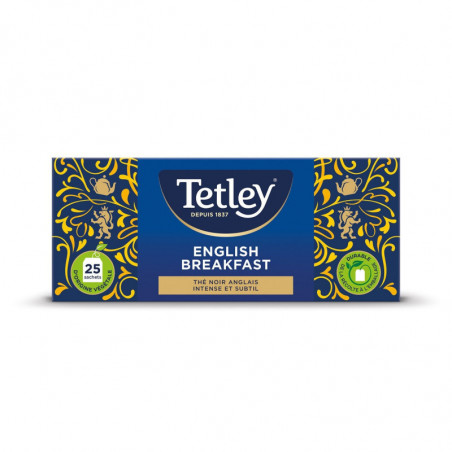 TETLEY - Thé noir English Breakfast - boite de 25 sachets - 50 g Sonico.fr