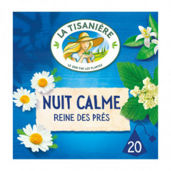 LA TISANIERE - Infusion Nuit Calme Reine des Prés - boite de 20 sachets Sonico.fr