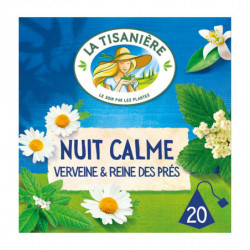 LA TISANIERE - Infusion Nuit Calme Verveine et Reine des Prés - boite de 20 sachets Sonico.fr