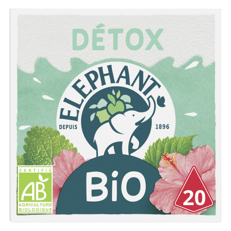 ELEPHANT - Infusion Bio Détox - boite de 20 Sachets Pyramid® Sonico.fr