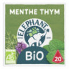 ELEPHANT - Infusion Bio Menthe Thym - boite de 20 Sachets Pyramid® Sonico.fr
