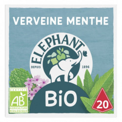 ELEPHANT - Infusion Bio Verveine Menthe - boite de 20 Sachets Pyramid® Sonico.fr
