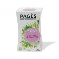 PAGES - Infusion Bio Spéciale 5 plantes - boite de 20 sachets Sonico.fr