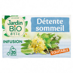 JARDIN BIO ETIC - Infusion Détente Sommeil Bio - boîte de 20 sachets Sonico.fr