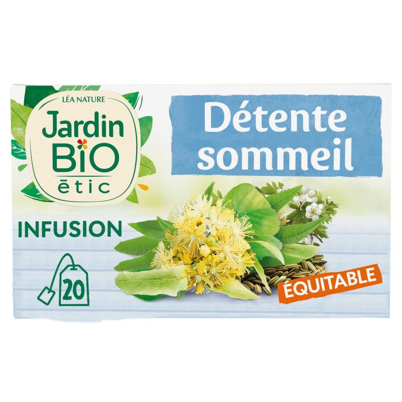 JARDIN BIO ETIC - Infusion Détente Sommeil Bio - boîte de 20 sachets Sonico.fr
