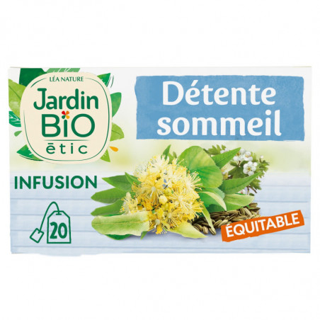 JARDIN BIO ETIC - Infusion Détente Sommeil Bio - boîte de 20 sachets Sonico.fr