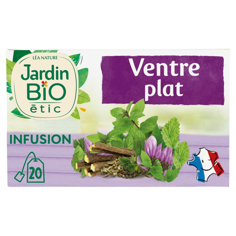 JARDIN BIO ETIC - Infusion Ventre Plat Bio - boîte de 20 sachets Sonico.fr