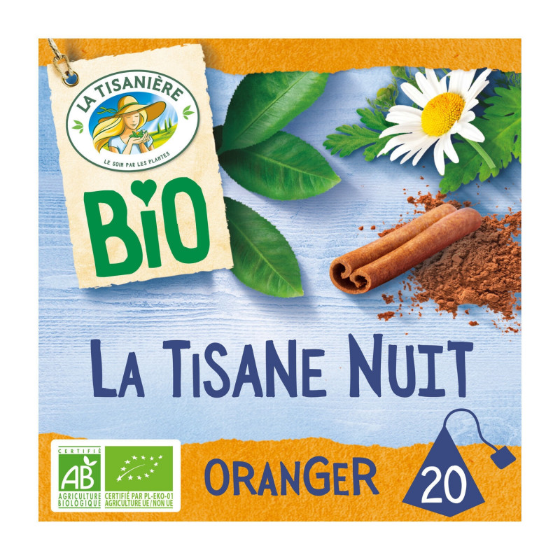LA TISANIERE - Infusion Bio La Tisane Nuit Oranger - boite de 20 sachets Sonico.fr