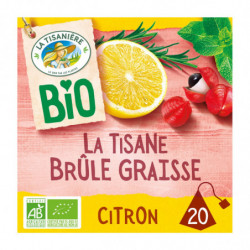 LA TISANIERE - Infusion Bio La Tisane Brûle Graisse Citron - boite de 20 sachets Sonico.fr