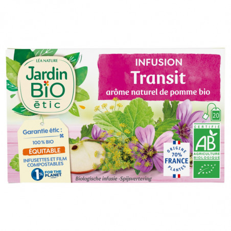 JARDIN BIO ETIC - Infusion Transit Bio pomme - boîte de 20 sachets Sonico.fr