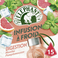 ELEPHANT - Infusion à froid Digestion Menthe Pamplemousse - boite de 15 sachets Sonico.fr