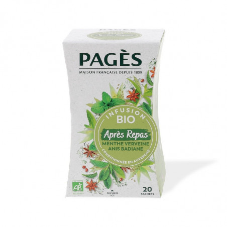 PAGES - Infusion Après Repas Menthe Bio - boite de 20 sachets Sonico.fr