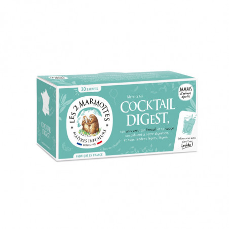LES 2 MARMOTTES - Infusion Cocktail Digest - boîte de 30 sachets Sonico.fr