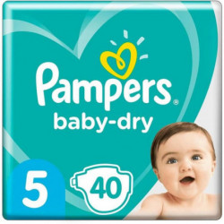 PAMPERS - Baby-Dry Taille 5 (11-16kg) - Couches Bébé - paquet de 41 couches Sonico.fr