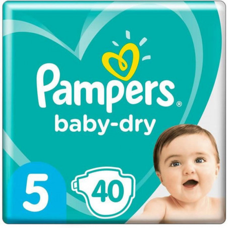 PAMPERS - Baby-Dry Taille 5 (11-16kg) - Couches Bébé - paquet de 41 couches Sonico.fr