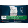 PURINA GOURMET - Perle Filettines en Sauce avec légumes Pâtée pour chat Adulte - paquet de 4 sachets de 85 g Sonico.fr