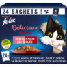 FELIX - Tendres effilés en gelée - Délicieux Duos - Pâté pour chat - Boite de 24 sachets de 85g Sonico.fr