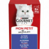 PURINA GOURMET - Mon Petit Intense Thon Saumon Pâtée pour chat - boite de 6 sachets de 50 g Sonico.fr